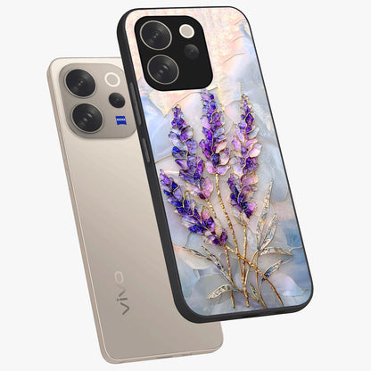Lavender Dream Glow Glass Case displayed in angled mockup highlighting dreamy purple glow design with soft artistic style.