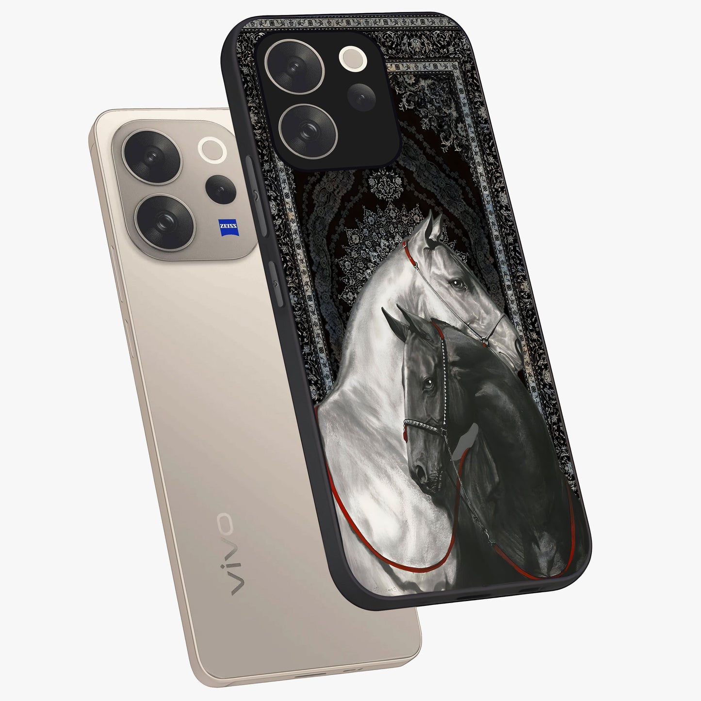 Majestic Ride Legacy Glass Case displayed in angled mockup highlighting sleek vehicle design with bold racing aesthetic.