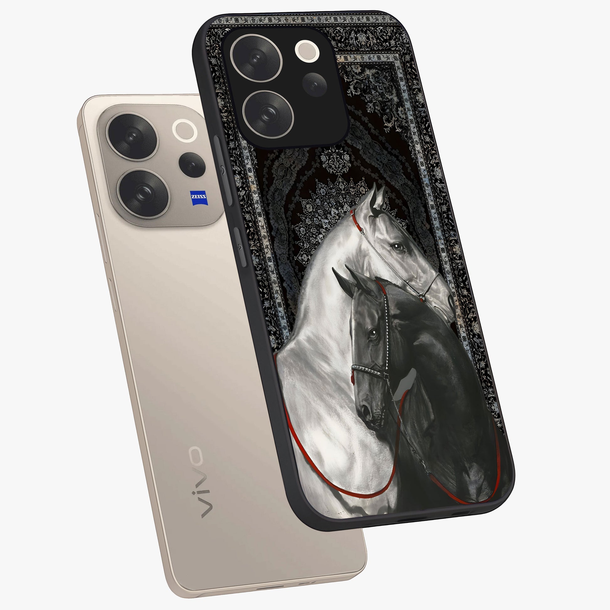 Majestic Ride Legacy Glass Case displayed in angled mockup highlighting sleek vehicle design with bold racing aesthetic.