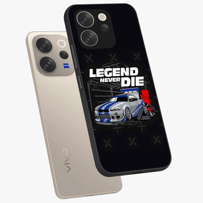 Midnight Racing Legacy Glass Case displayed in angled mockup highlighting dynamic automotive design with bold midnight aesthetic.