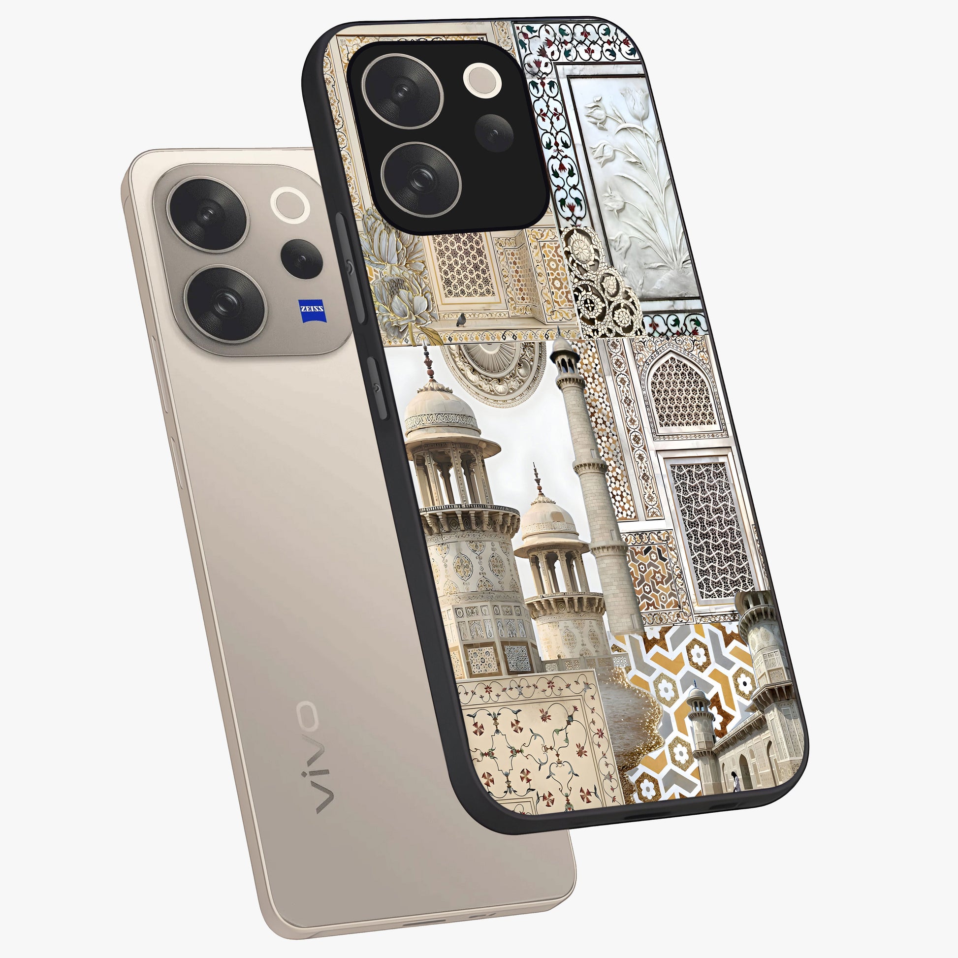 Mughal Marble Legacy Glass Case displayed in angled mockup highlighting elegant heritage marble artwork with royal aesthetic.