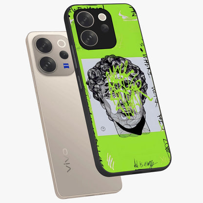 Neo Graffiti Rebellion Glass Case displayed in angled mockup highlighting urban street art design with rebellious aesthetic.