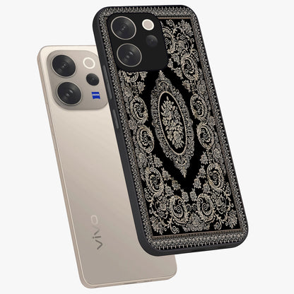 Noir Bloom Elegance Glass Case displayed in angled mockup highlighting refined flower design with stylish noir aesthetic.