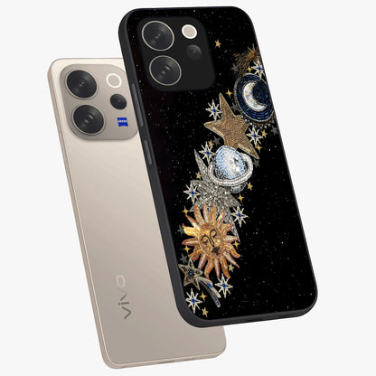 Pearls Universe Object Glass Case displayed in angled mockup highlighting celestial pearl design with dreamy aesthetic.