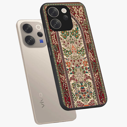 Persian Inspired Glass Case displayed in angled mockup highlighting intricate traditional design with elegant cultural aesthetic.