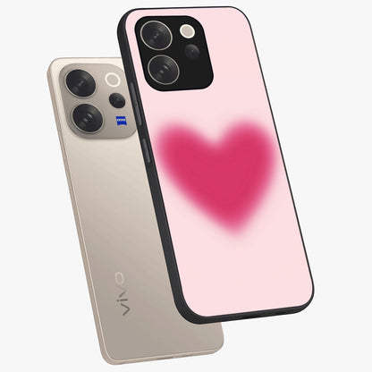 Pink Aura Heart Glass Case displayed in angled mockup highlighting vibrant pink heart design with dreamy aura aesthetic.