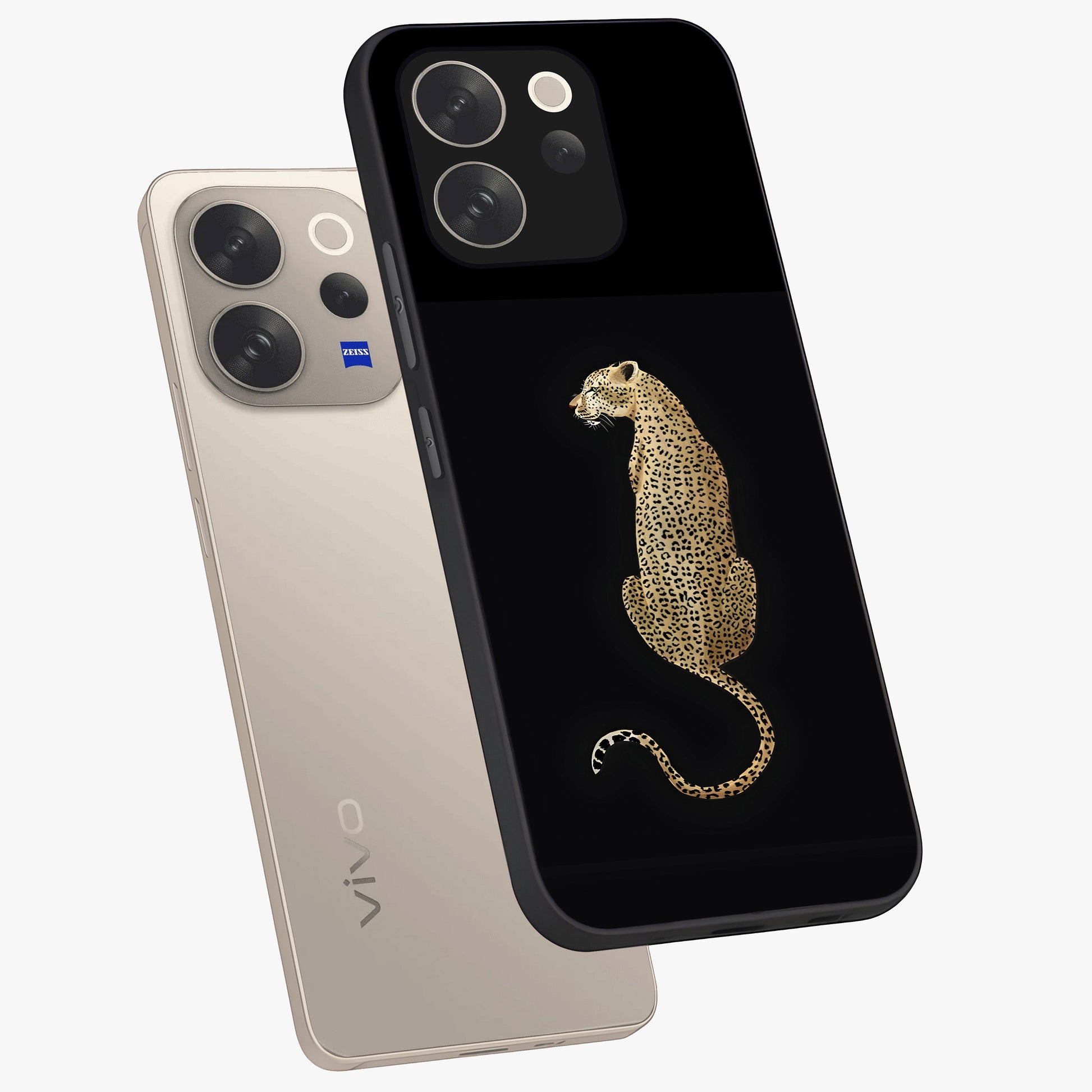 Regal Leopard Glass Case displayed in angled mockup highlighting powerful animal illustration with stylish wild aesthetic.