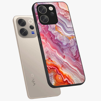 Rose Quartz Marble Glass Case displayed in angled mockup highlighting elegant marble pattern with soft aesthetic style.