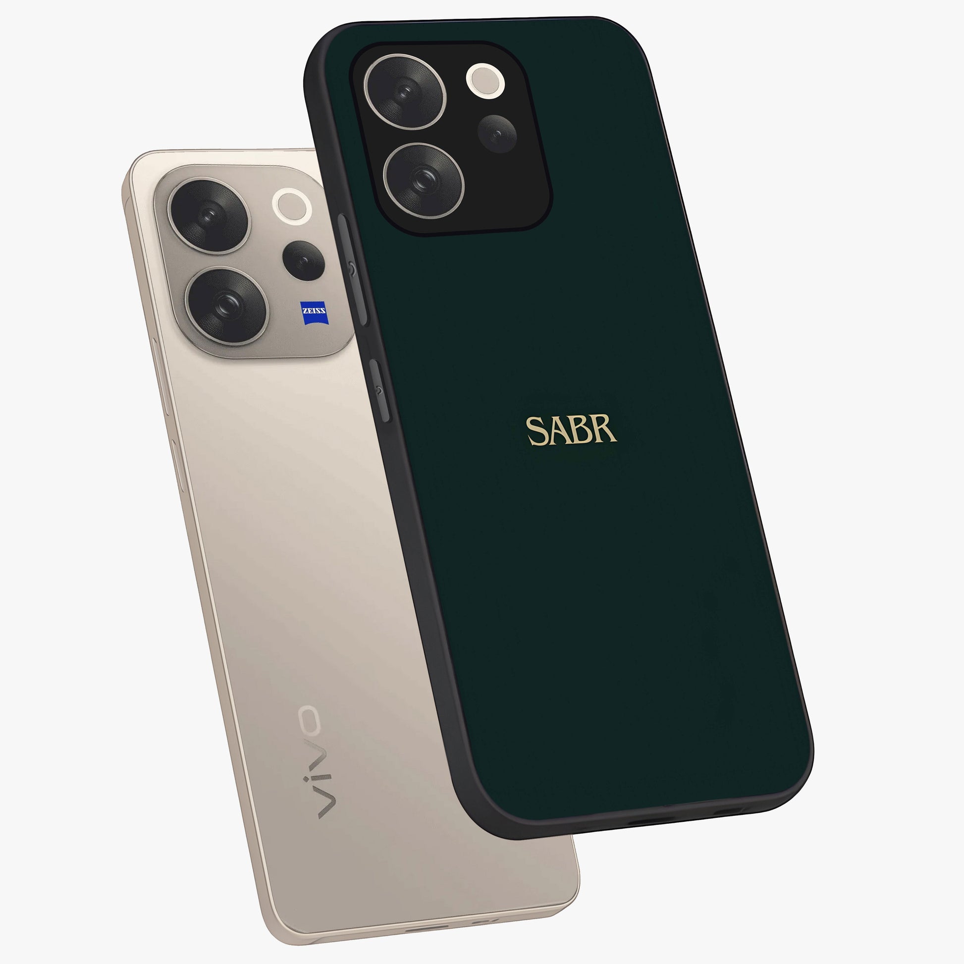 Sabr Minimal Patience Glass Case displayed in angled mockup highlighting simple inspirational design with clean aesthetic style.