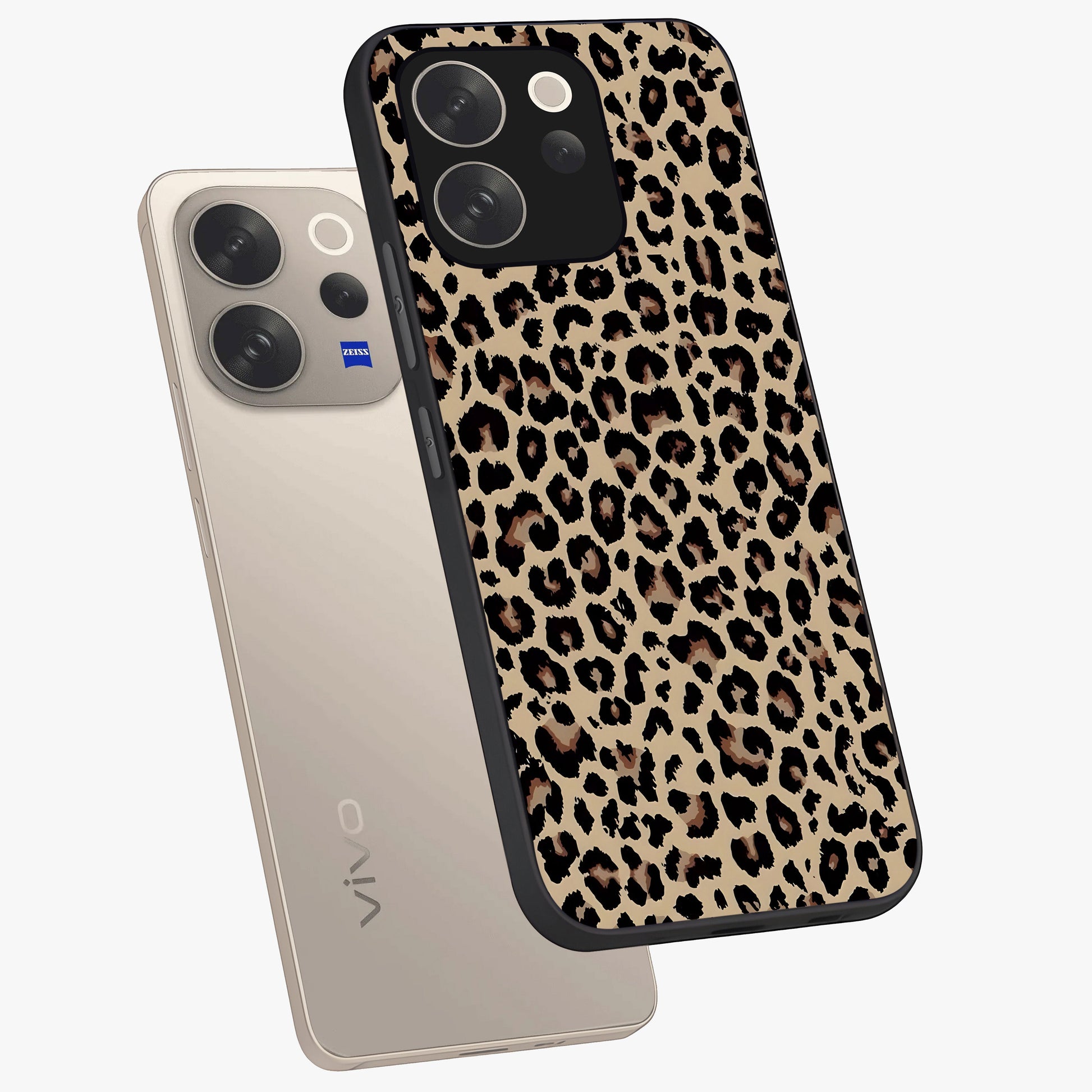 Savage Chic Pattern Glass Case displayed in angled mockup highlighting bold fashion inspired design with chic aesthetic.