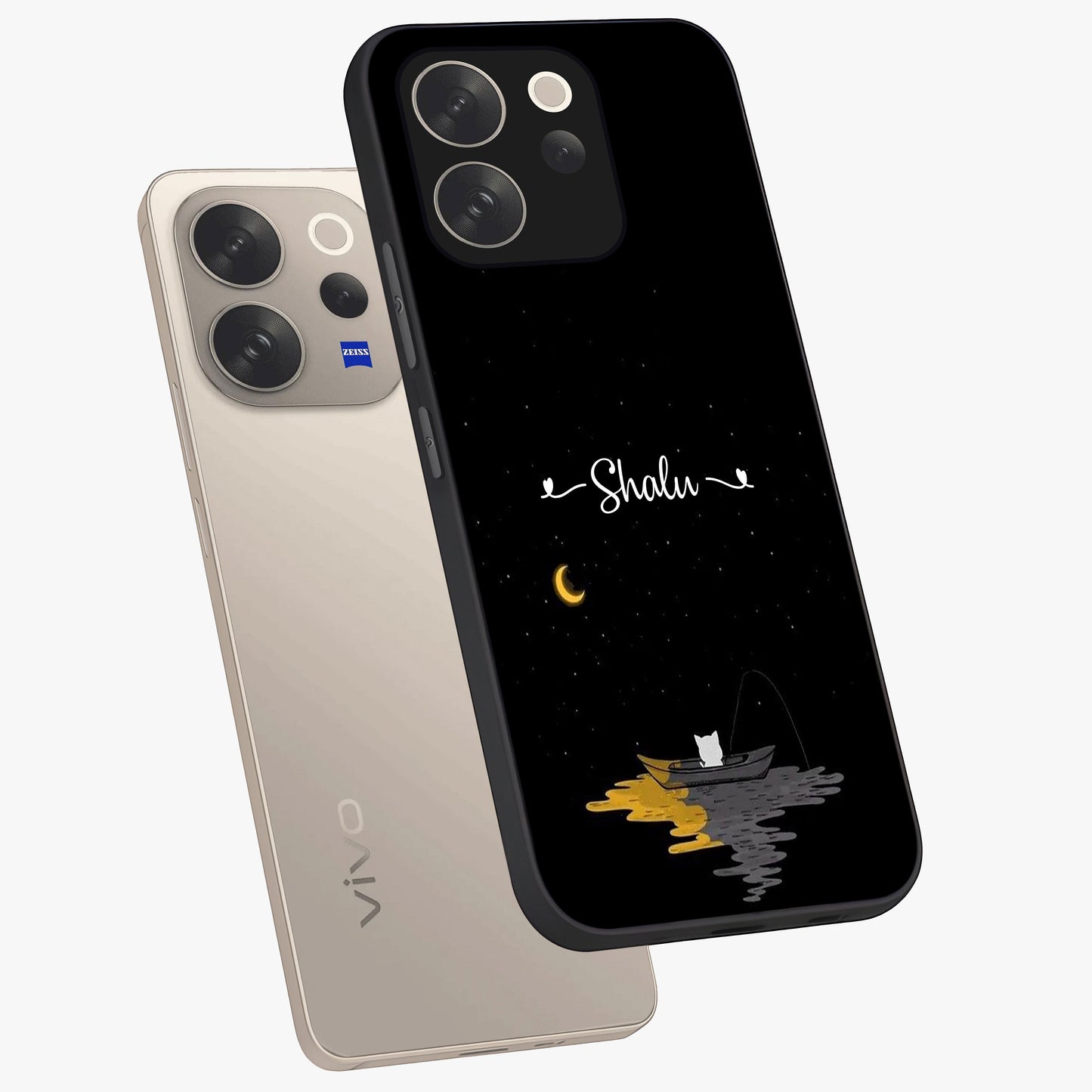 Silent Night Row Glass Case displayed in angled mockup highlighting peaceful evening design with dreamy night aesthetic.