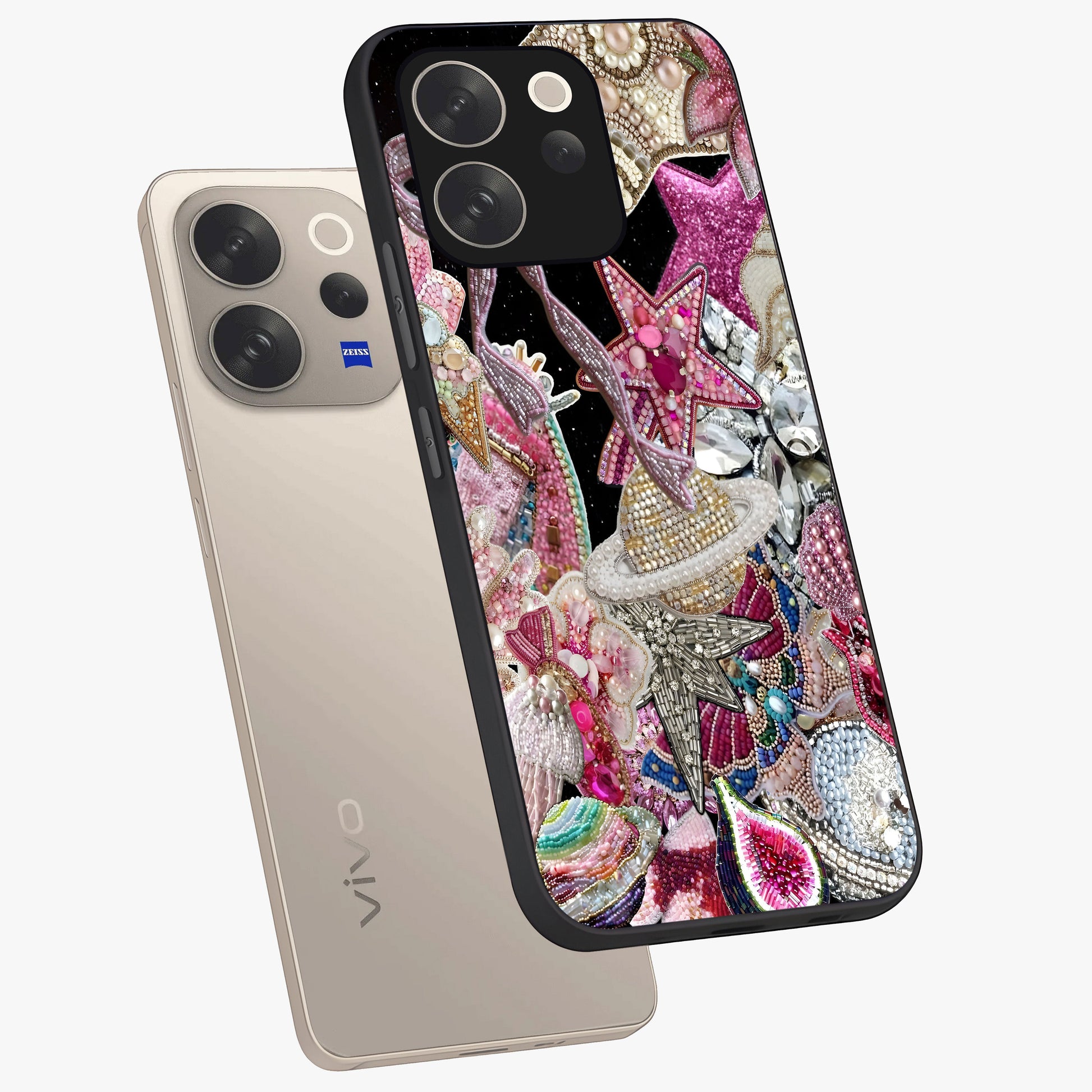 Starlit Jewel Dream Glass Case displayed in angled mockup highlighting glowing celestial jewel design with dreamy aesthetic.