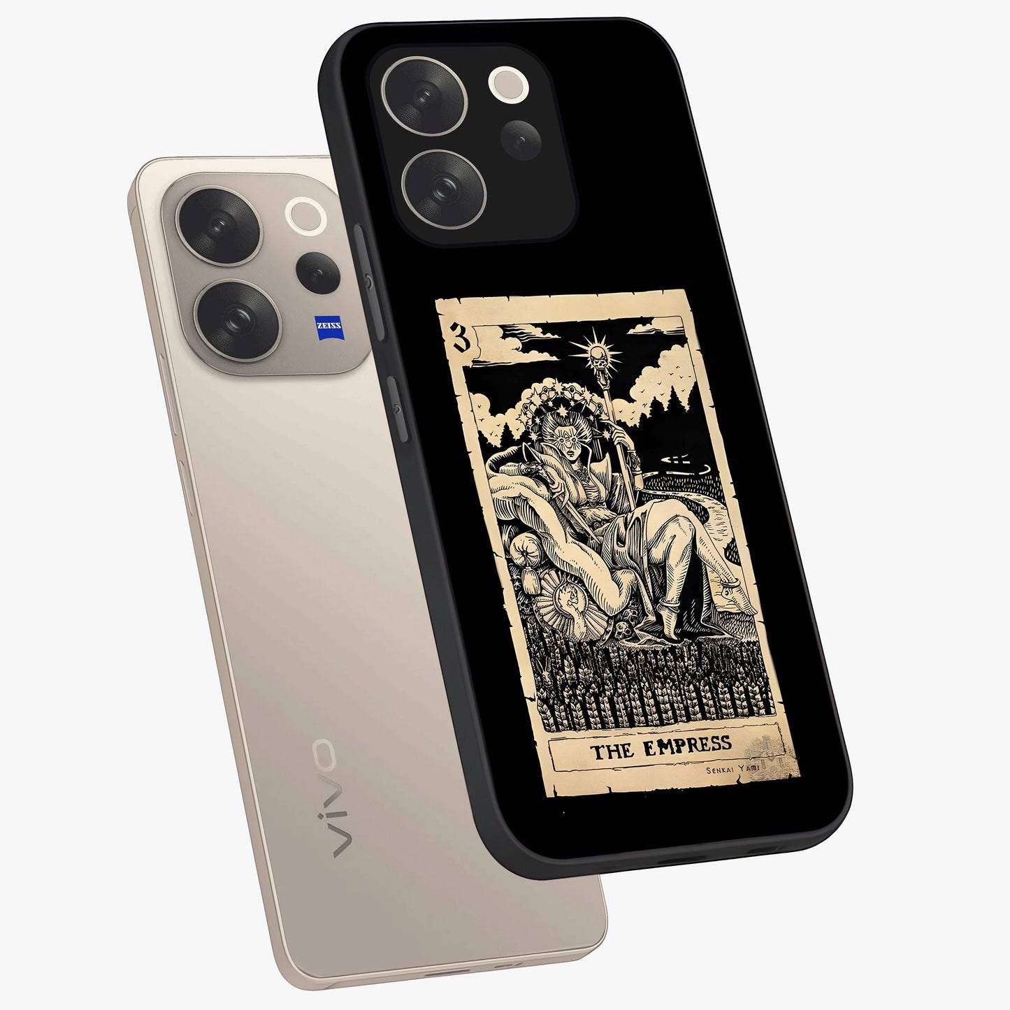 The Empress Glass Case displayed in angled mockup highlighting elegant royal design with majestic aesthetic style.