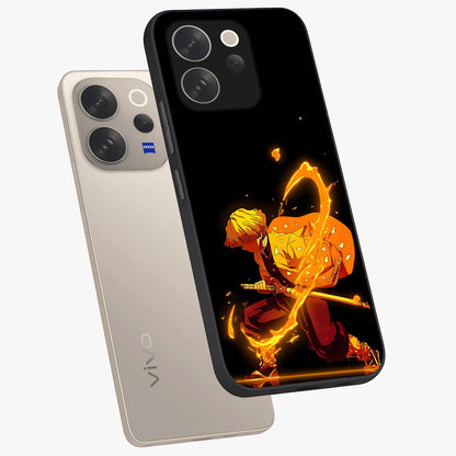 Thunder Flame Execution Glass Case displayed in angled mockup highlighting dramatic fire themed design with intense fantasy aesthetic.