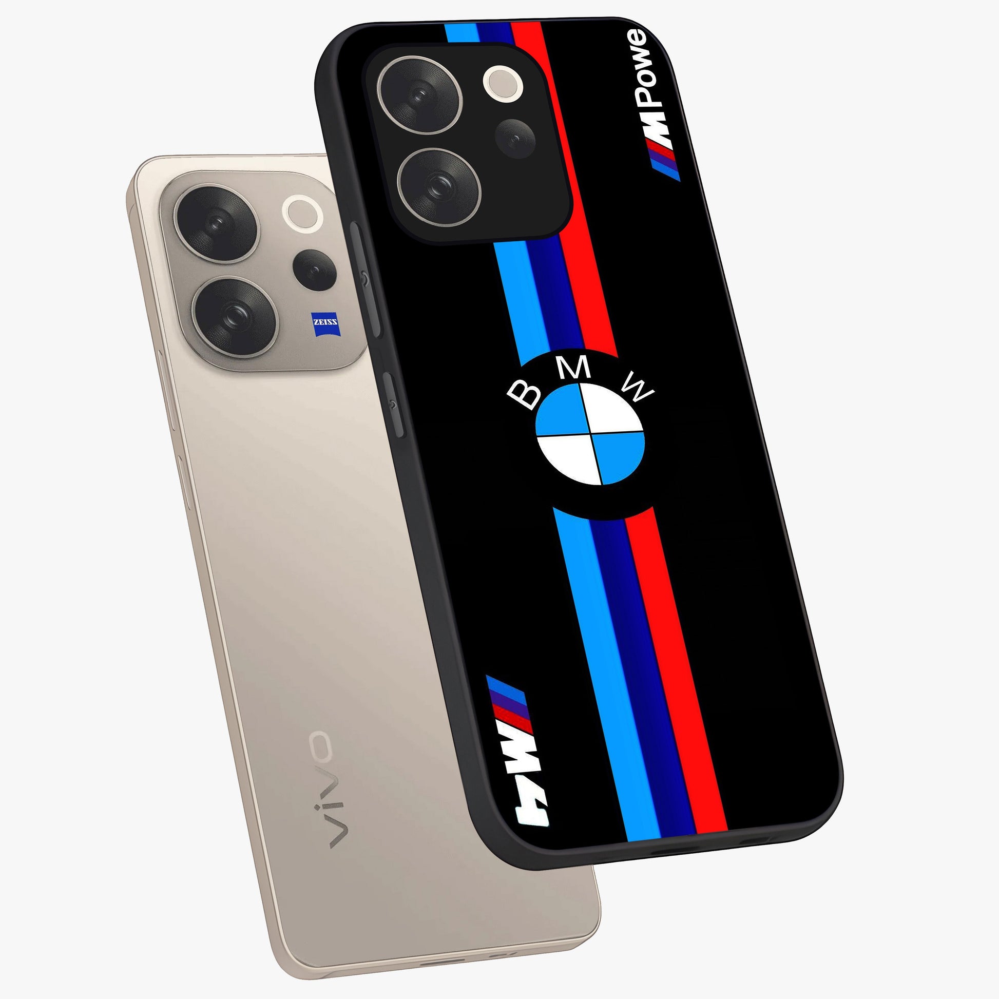 Turbo BMW Beast Glass Case displayed in angled mockup highlighting sleek racing car design with bold automotive aesthetic.