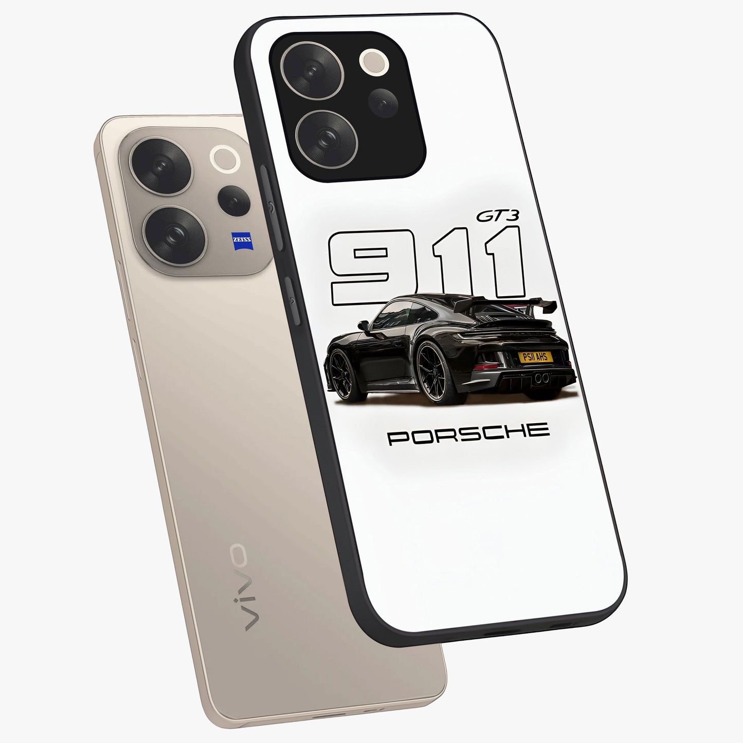 Turbo Legacy Icon Glass Case displayed in angled mockup highlighting dynamic automotive design with performance aesthetic.