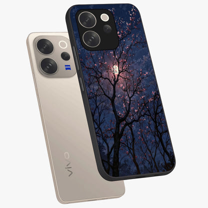 Twilight Sakura Serenade Glass Case displayed in angled mockup highlighting delicate sakura flower design with dreamy aesthetic.