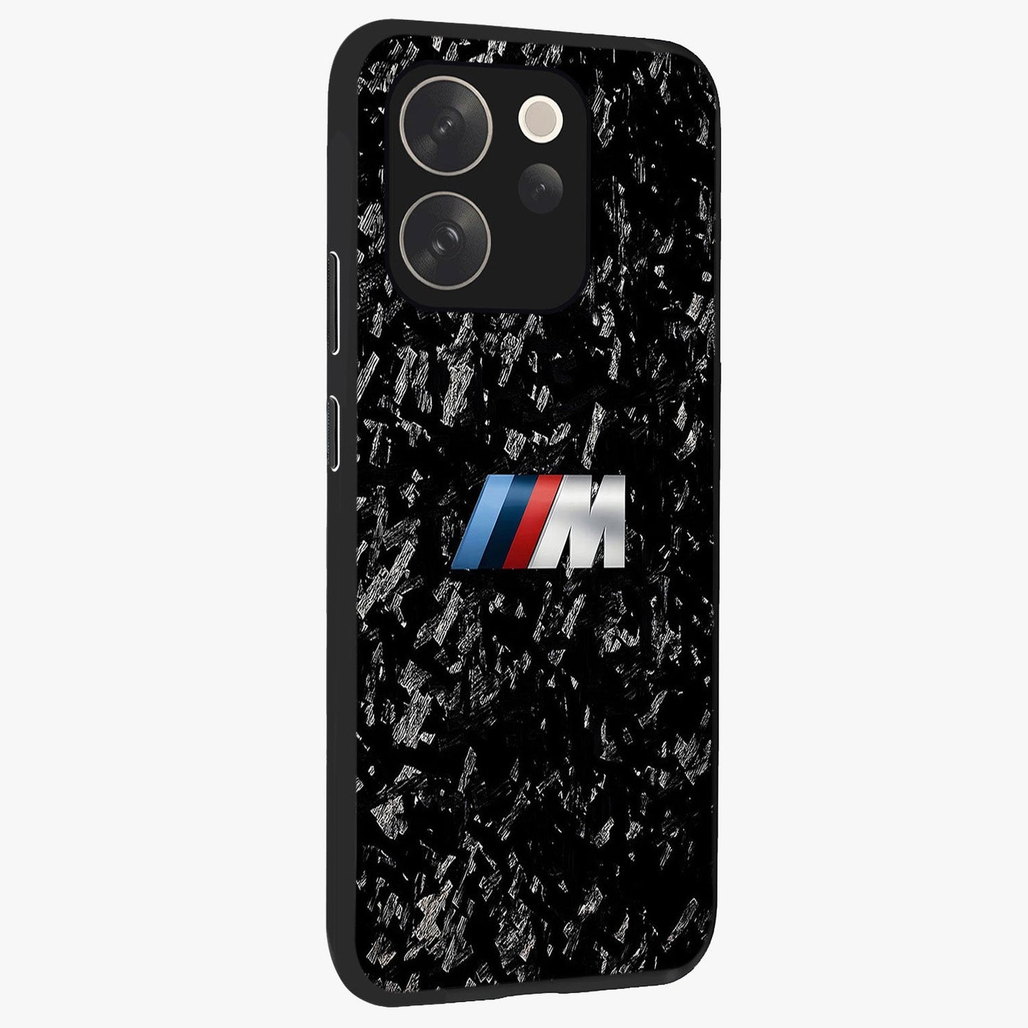 Carbon Speed Mark Glass Case upright view showcasing modern carbon speed graphic with bold automotive theme.