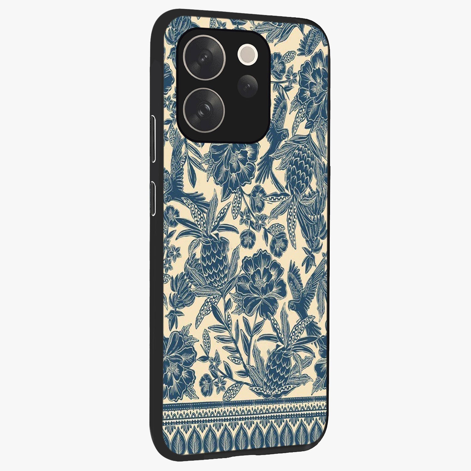 Heirloom Wild Bloom Glass Case upright view showcasing delicate wildflower artwork with timeless floral theme.