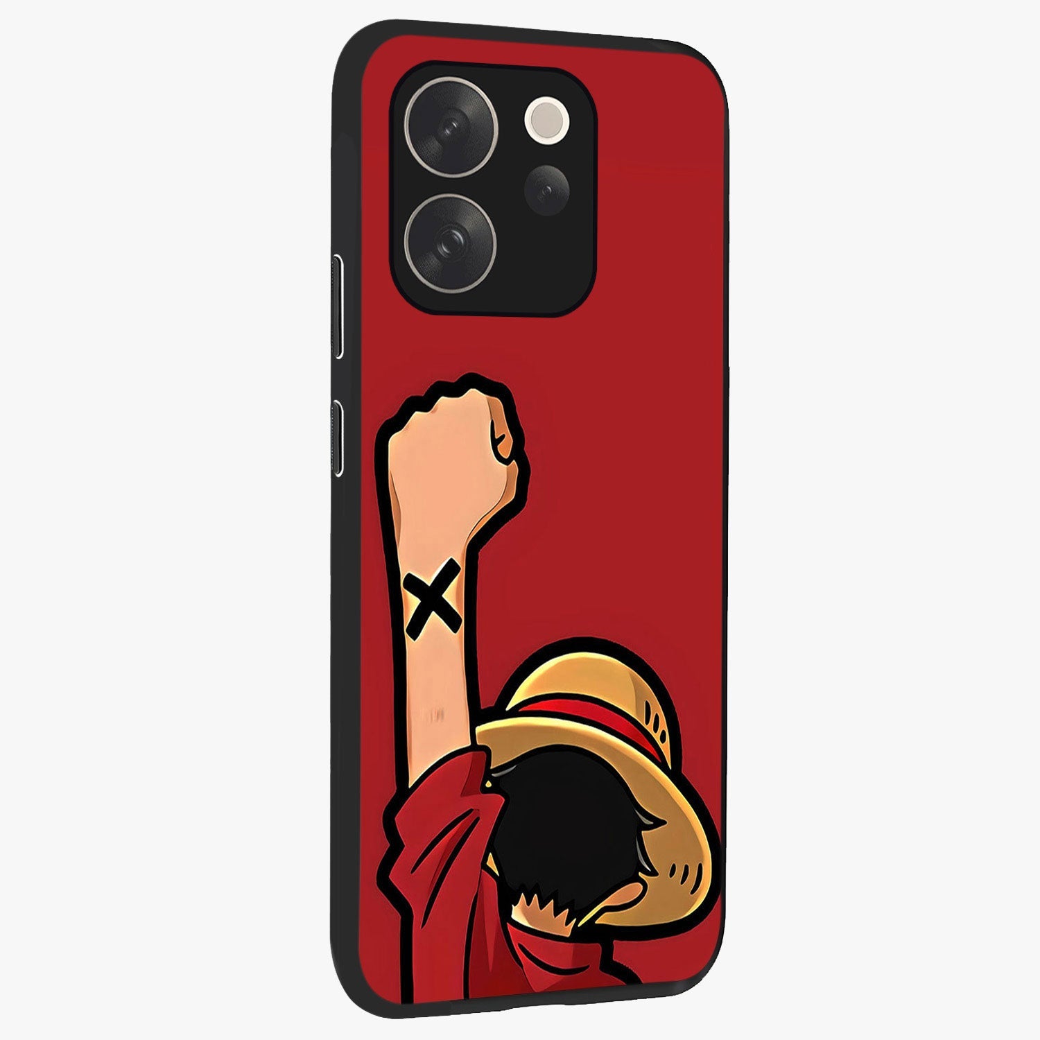 Luffy X Spirit Glass Case upright view showcasing striking anime artwork with adventurous character theme.