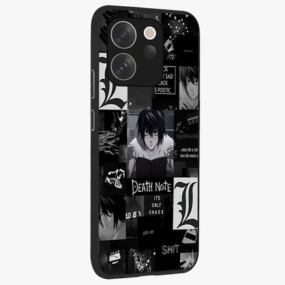Midnight Chaos Mind Glass Case upright view showcasing expressive abstract artwork with bold dark theme.