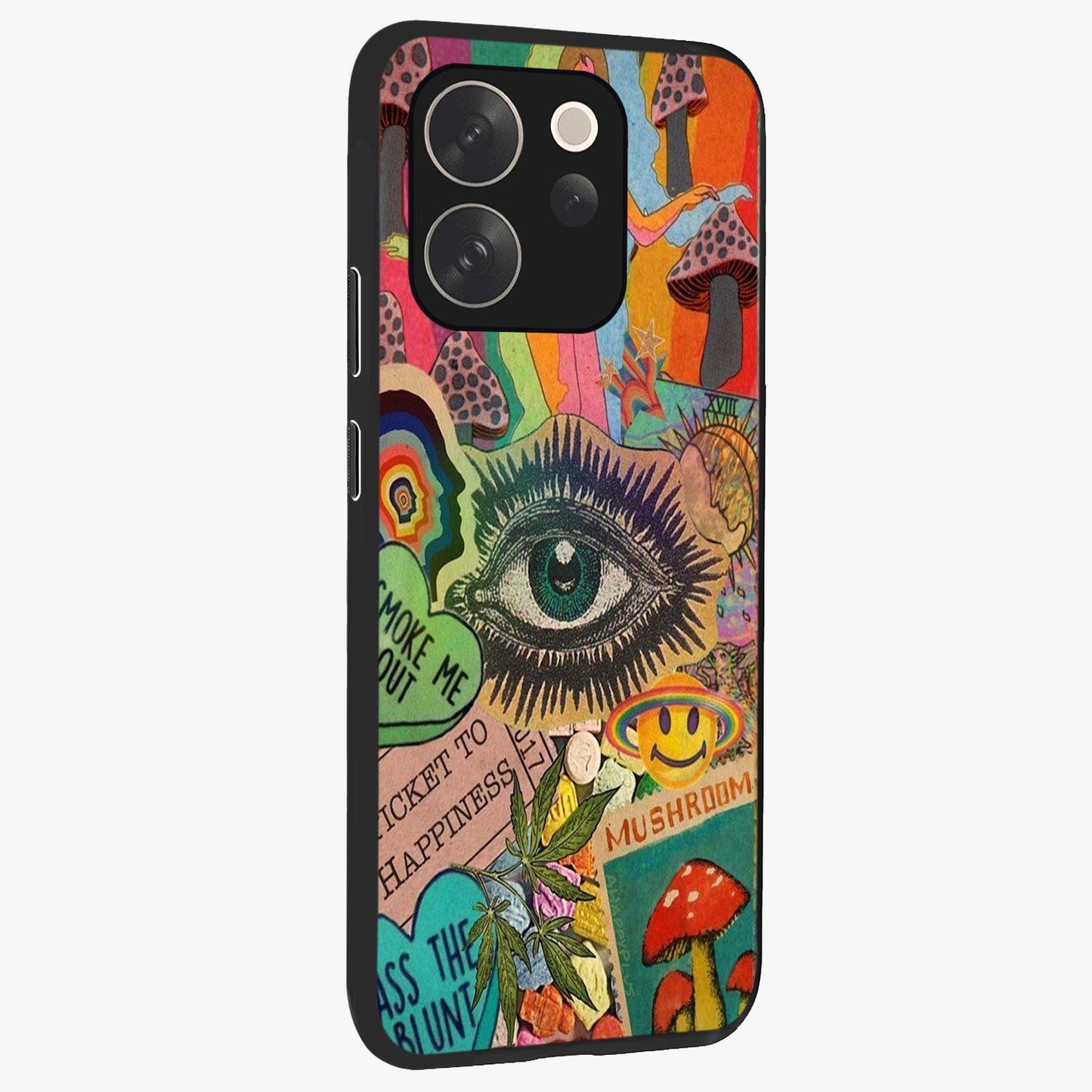 Mystic Eye Wonderland Glass Case upright view showcasing symbolic eye artwork with mysterious fantasy theme.