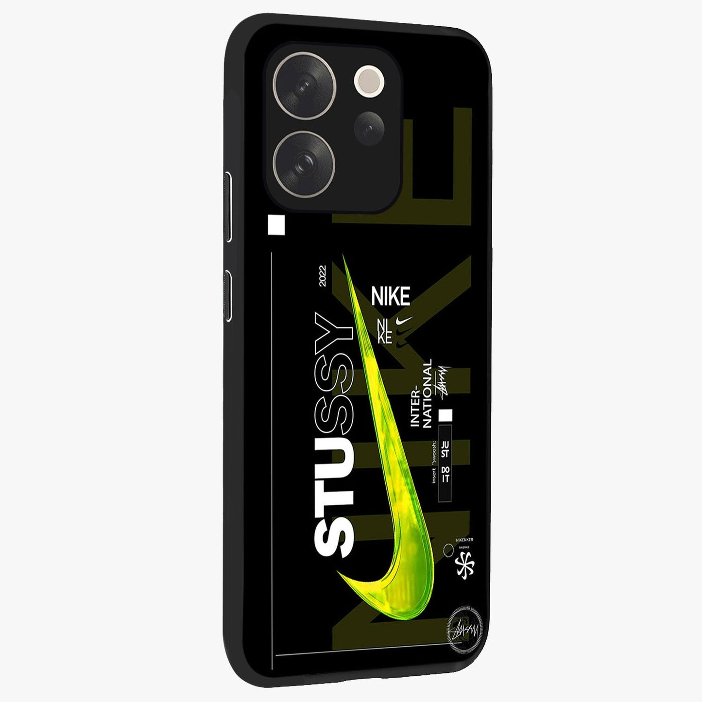 Neon Street Edition Glass Case upright view showcasing colorful neon artwork with modern street culture theme.