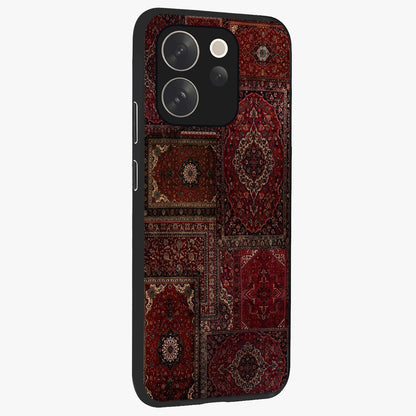 Persian Velvet Tale Glass Case upright view showcasing elegant Persian artwork with classic heritage theme.