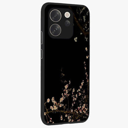 Petal Moon Light With Custom Name Glass Case upright view showcasing elegant floral moon artwork with personalized aesthetic.