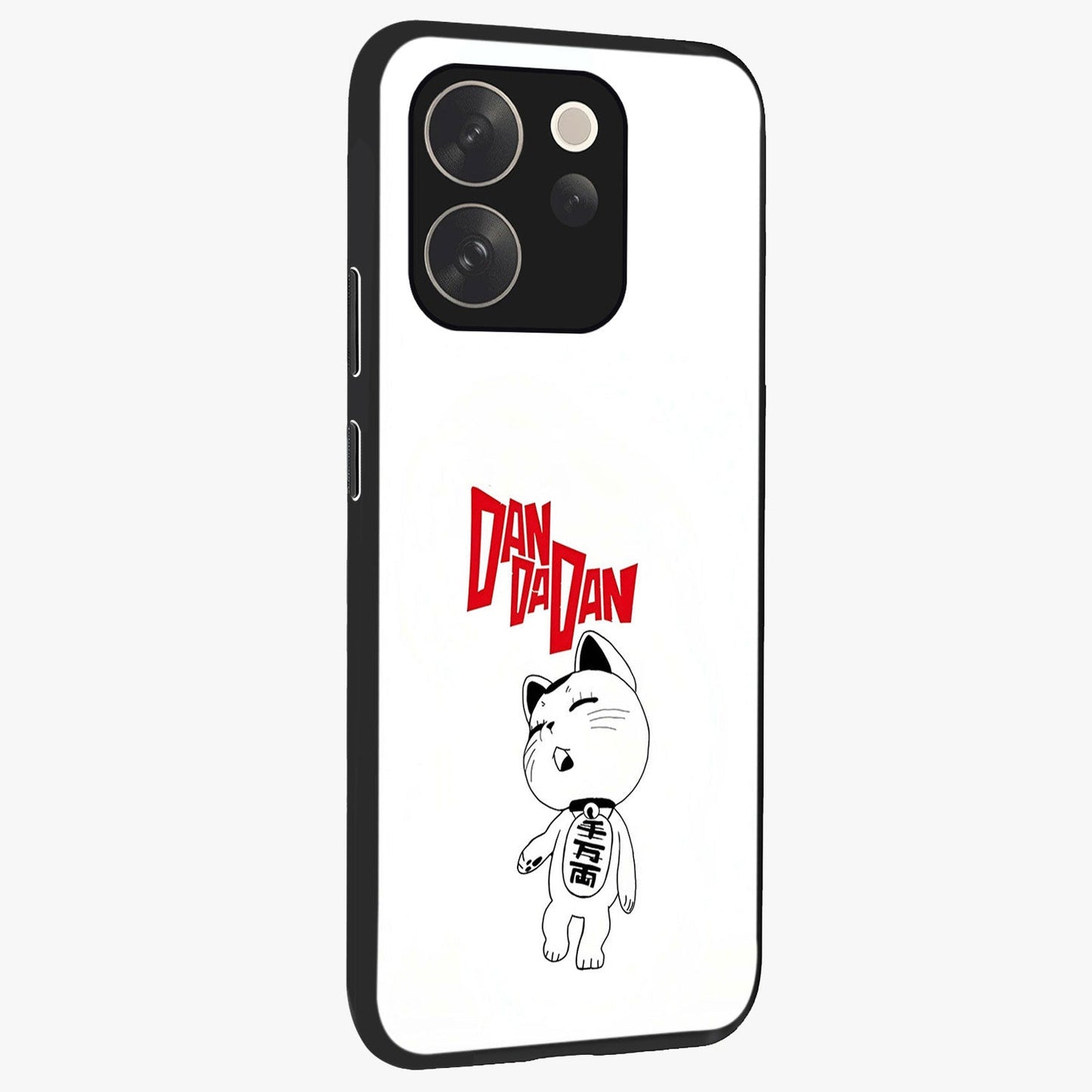 Playful Spirit Charm Glass Case upright view showcasing vibrant charm artwork with fun artistic theme.