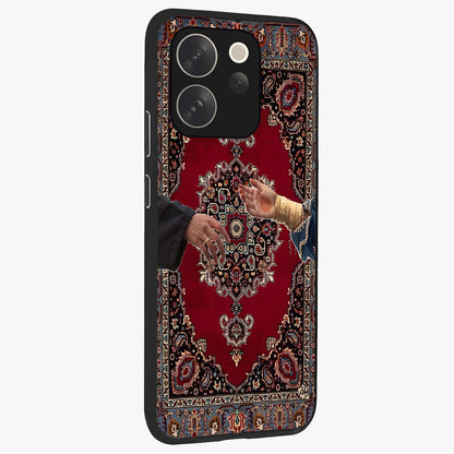 Royal Touch Reach Glass Case upright view showcasing stylish royal inspired artwork with graceful theme.
