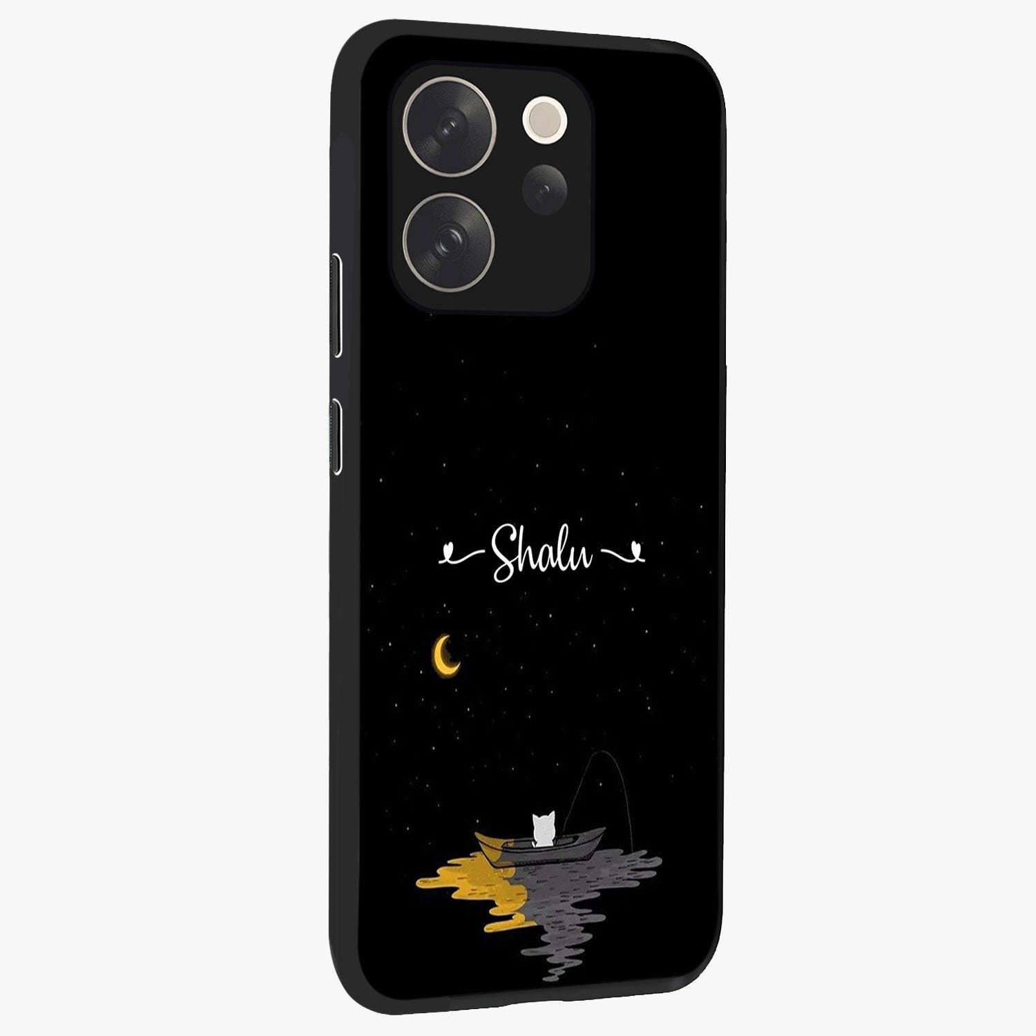 Silent Night Row Glass Case upright view showcasing tranquil night artwork with serene landscape theme.