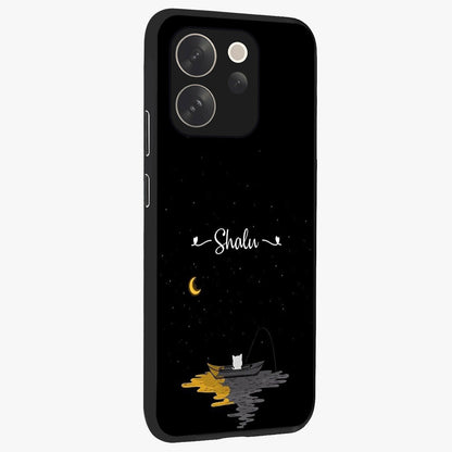 Silent Night Row Glass Case upright view showcasing tranquil night artwork with serene landscape theme.