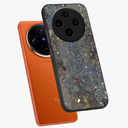 Aesthetic Astrolophia Glass Case displayed in angled mockup highlighting artistic aesthetic elements and smooth glass surface.