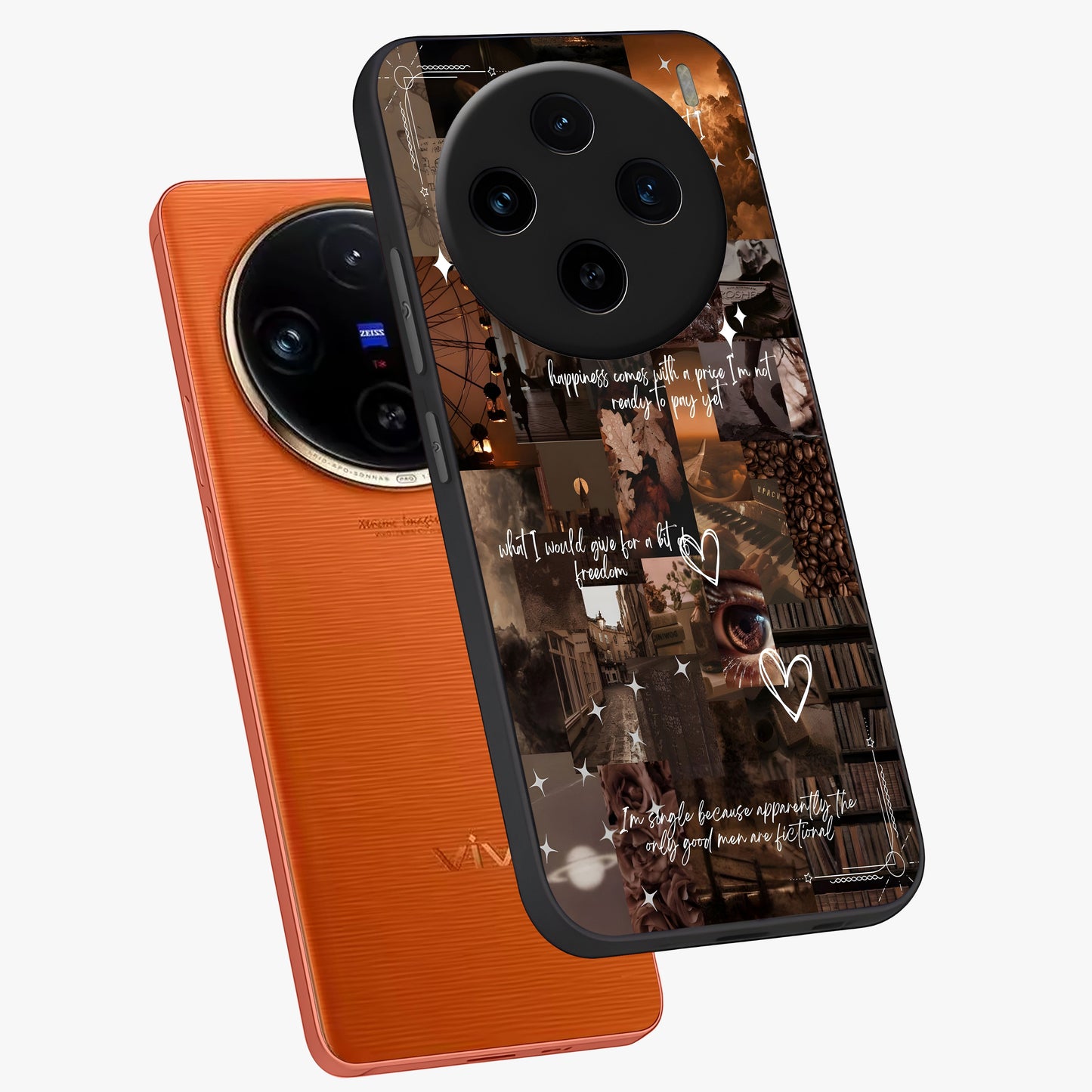 Bittersweet Aesthetic Chaos Glass Case displayed in angled mockup highlighting expressive abstract artwork and edgy aesthetic theme.