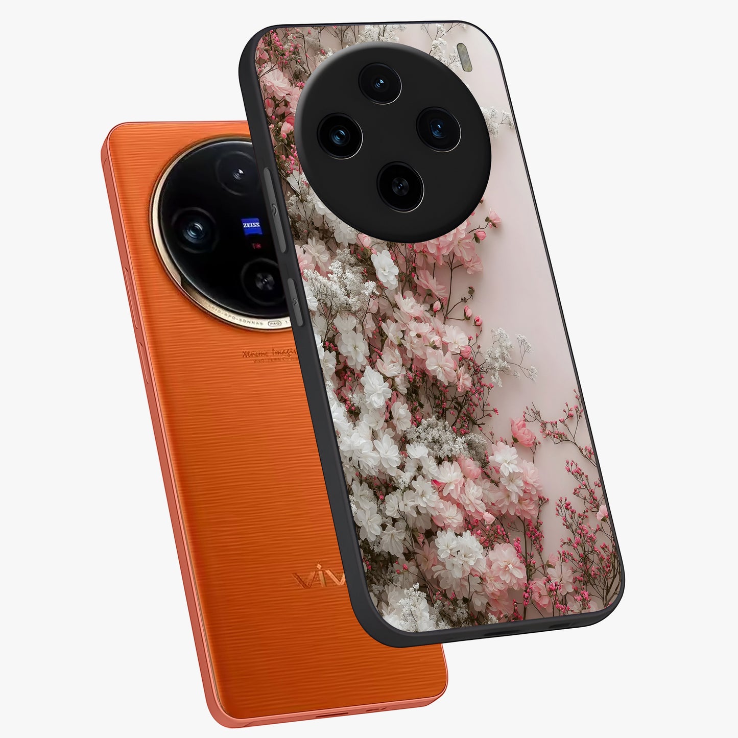 Blush Blossom Cloud Glass Case displayed in angled mockup highlighting soft cloud and blossom design with pastel aesthetic.