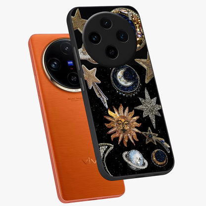 Celestial Gem Constellations Glass Case displayed in angled mockup highlighting gemstone inspired constellation design.