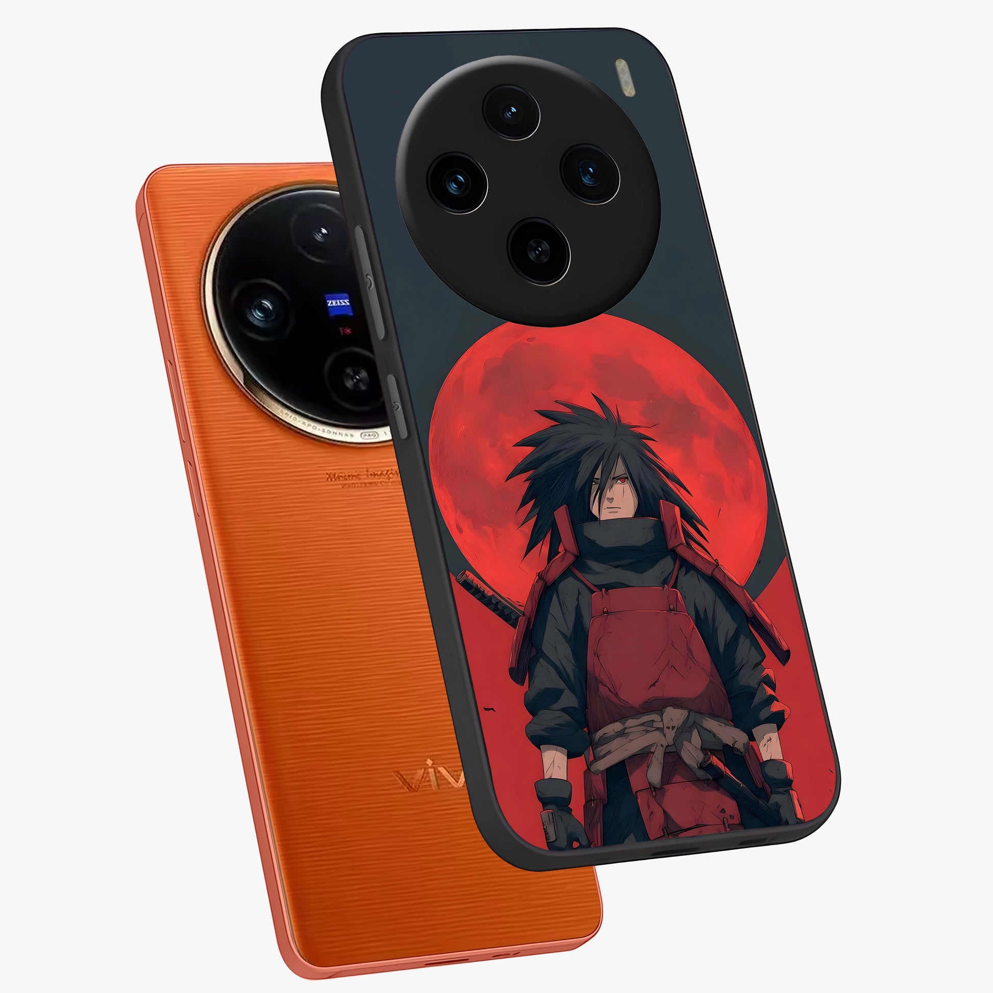 Crimson Moon Warlord Glass Case displayed in angled mockup highlighting dramatic crimson moon design with fantasy aesthetic.