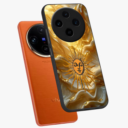 Eternal Golden Glow Glass Case displayed in angled mockup highlighting glowing golden aesthetic design with elegant style.