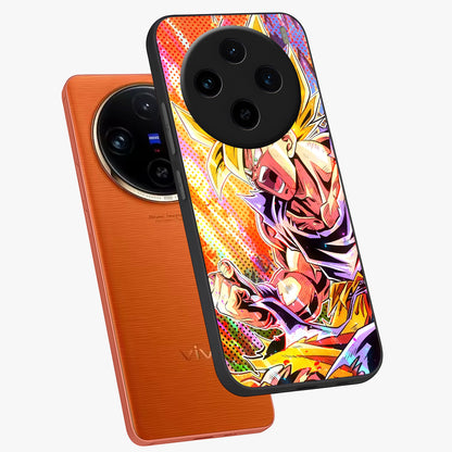 Firing Goku Glass Case displayed in angled mockup highlighting dynamic anime character design with action aesthetic.