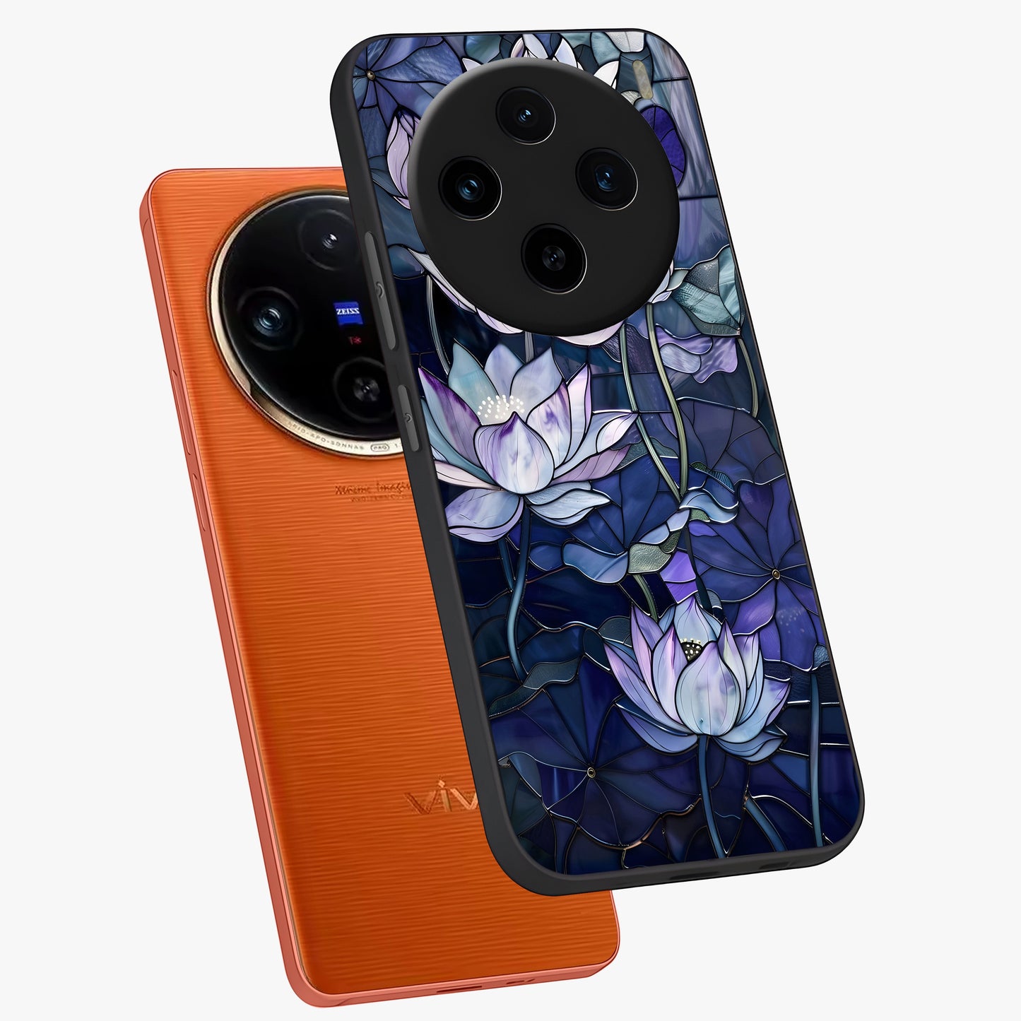 Gloss Petal Rush Glass Case displayed in angled mockup highlighting vibrant petal design with elegant floral aesthetic.