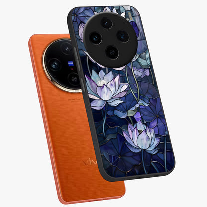 Gloss Petal Rush Glass Case displayed in angled mockup highlighting vibrant petal design with elegant floral aesthetic.