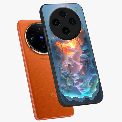 Glow Forest Portal Glass Case displayed in angled mockup highlighting mystical forest design with magical glowing aesthetic.