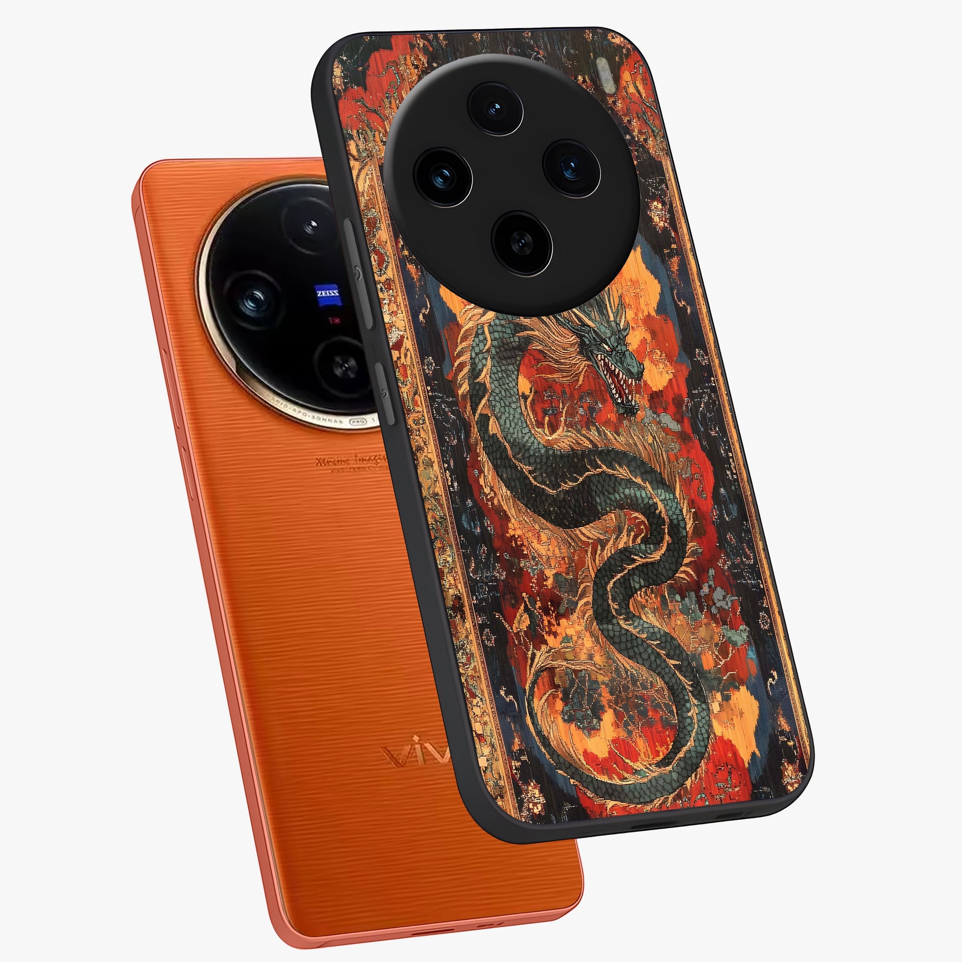 Inferno Dragon Soul Glass Case displayed in angled mockup highlighting powerful dragon illustration with inferno aesthetic.