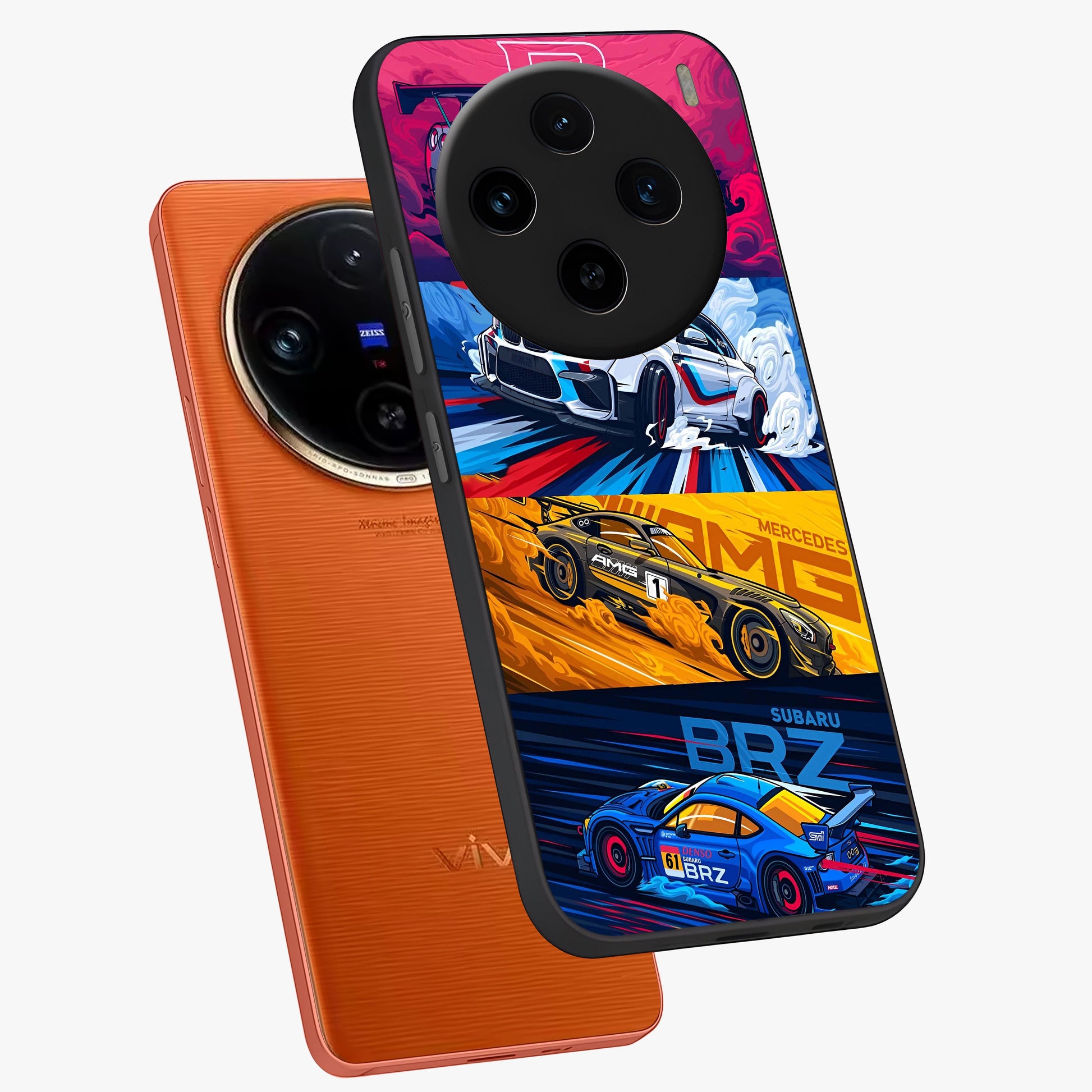 JDM Sports Car Glass Case displayed in angled mockup highlighting sleek Japanese racing car design with automotive aesthetic.