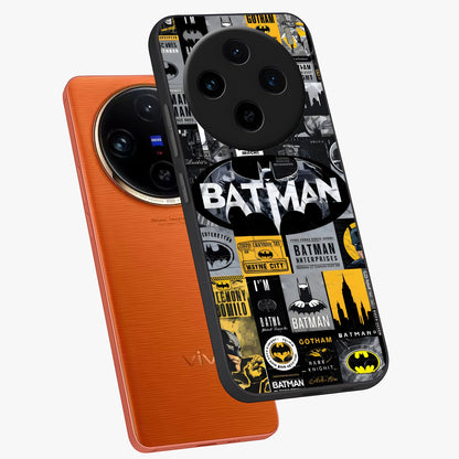 Knight Gotham Rise Glass Case displayed in angled mockup highlighting powerful knight silhouette design with dramatic aesthetic.