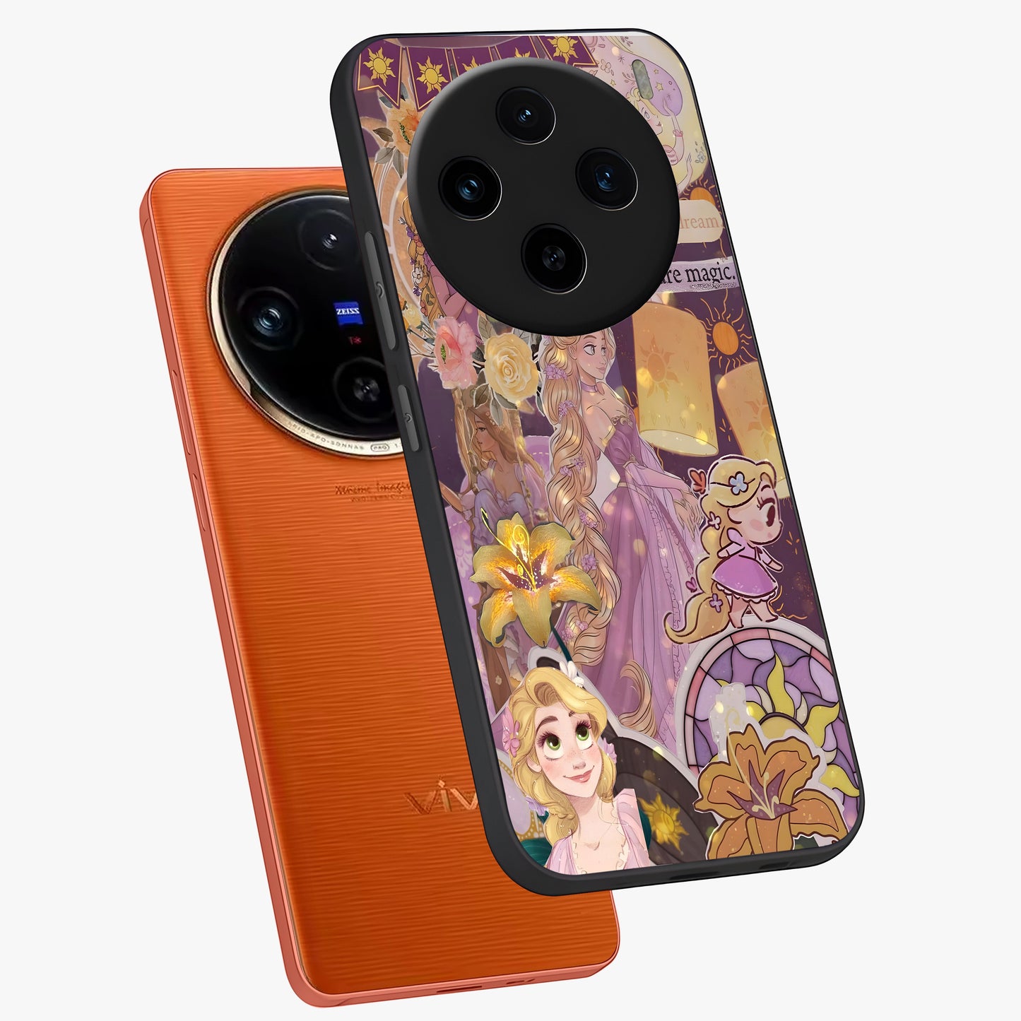 Magical Tangled Dream Glass Case displayed in angled mockup highlighting whimsical fantasy design with magical aesthetic.