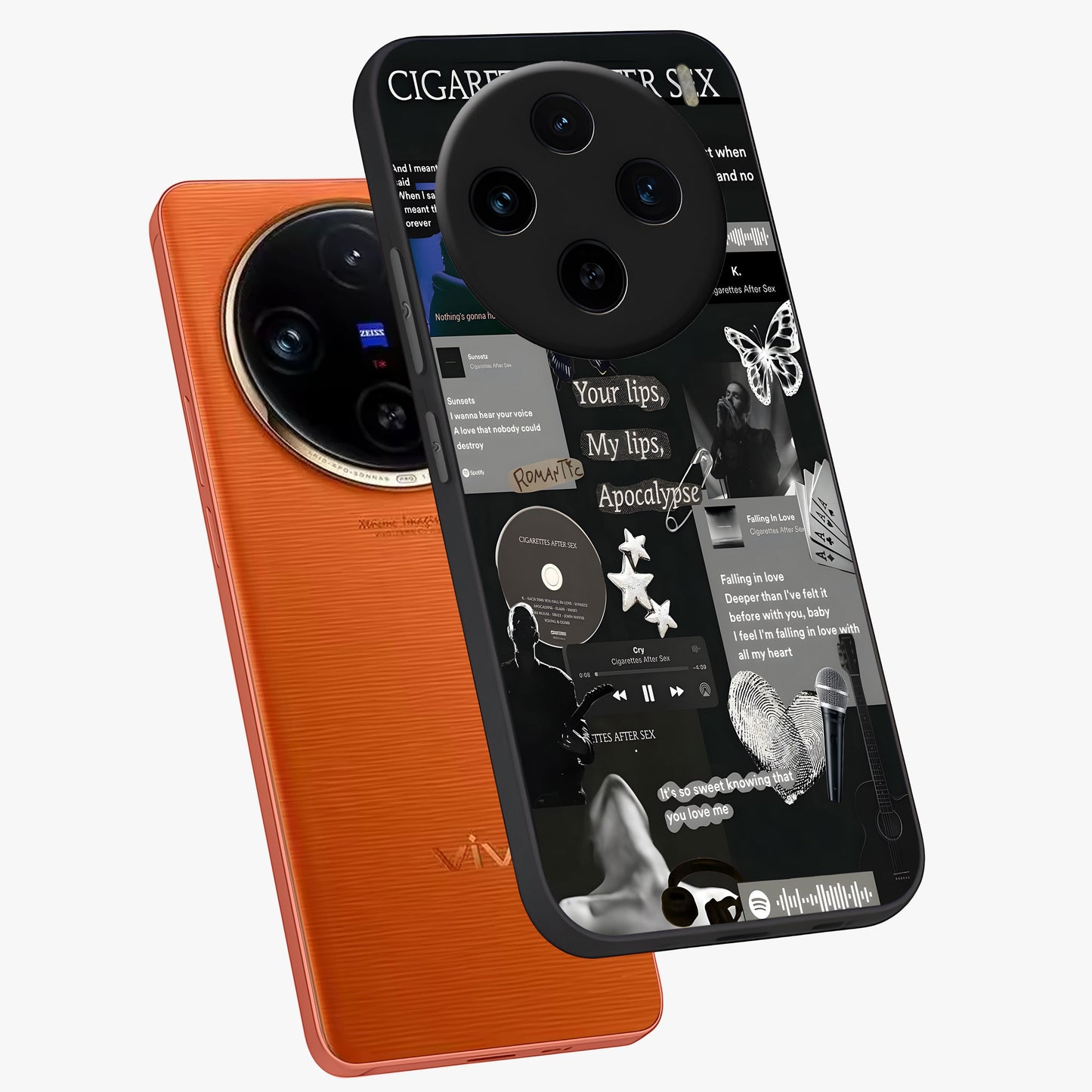 Midnight Love Echo Glass Case displayed in angled mockup highlighting elegant love inspired design with deep aesthetic style.
