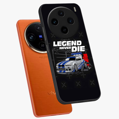 Midnight Racing Legacy Glass Case displayed in angled mockup highlighting dynamic automotive design with bold midnight aesthetic.
