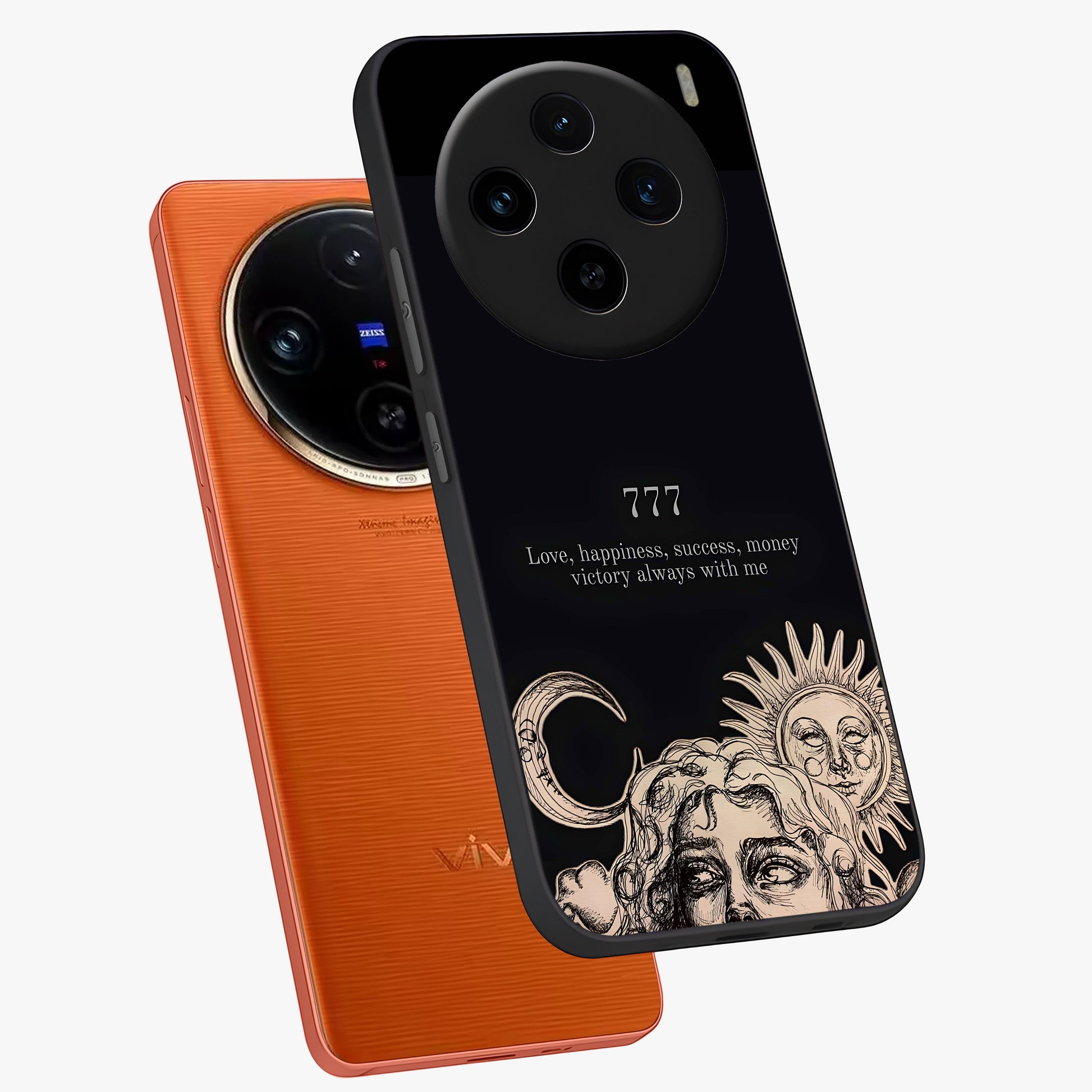Mystic Victory Aura Glass Case displayed in angled mockup highlighting energetic aura design with bold mystical aesthetic.